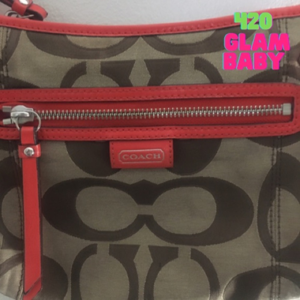 Coach Handbag | Orange and Beige Real Designer - Picture 2 of 4